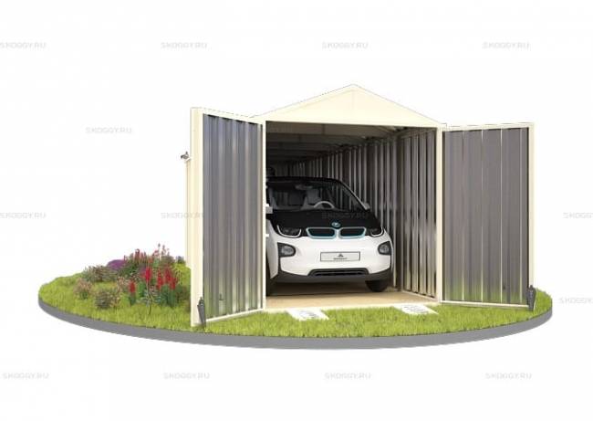 Хозблок SKOGGY секционный с двускатной крышей 6 х 2 м, слоновая кость Хозблок SKOGGY секционный с двускатной крышей 6 х 2 м, слоновая кость