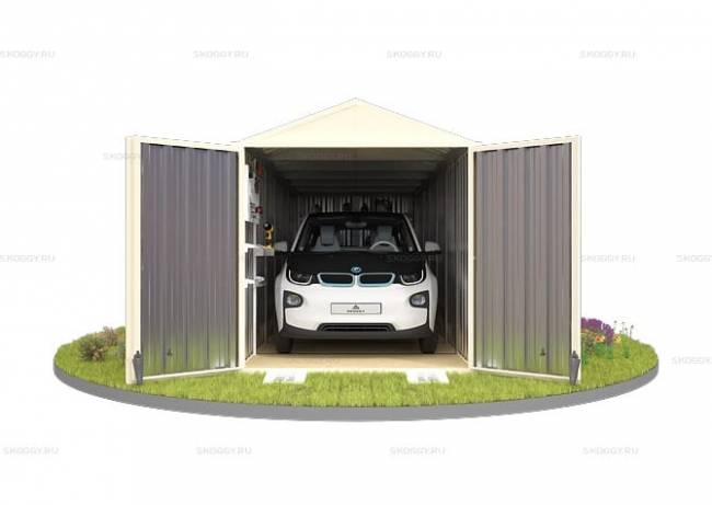 Хозблок SKOGGY секционный с двускатной крышей 6 х 2 м, слоновая кость Хозблок SKOGGY секционный с двускатной крышей 6 х 2 м, слоновая кость