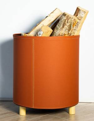 Дровница "Tallin", экокожа, медно-рыжая