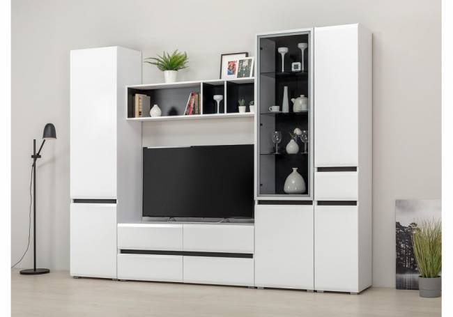 Сейдиль с ящиком белый премиум / черный / белый глянец