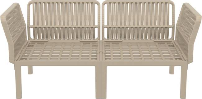 Диван пластиковый двухместный с подушками Portofino Lounge бежевый, темно-серый 1600х800х690 мм Диван пластиковый двухместный с подушками Portofino Lounge бежевый, темно-серый 1600х800х690 мм