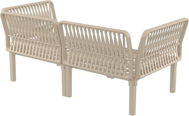 Диван пластиковый двухместный с подушками Portofino Lounge бежевый, темно-серый 1600х800х690 мм Диван пластиковый двухместный с подушками Portofino Lounge бежевый, темно-серый 1600х800х690 мм