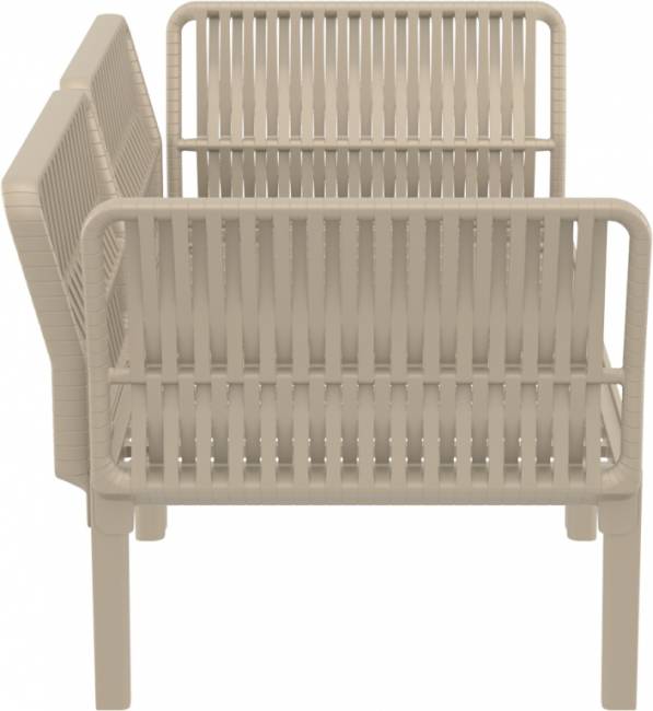 Диван пластиковый двухместный с подушками Portofino Lounge бежевый, темно-серый 1600х800х690 мм Диван пластиковый двухместный с подушками Portofino Lounge бежевый, темно-серый 1600х800х690 мм