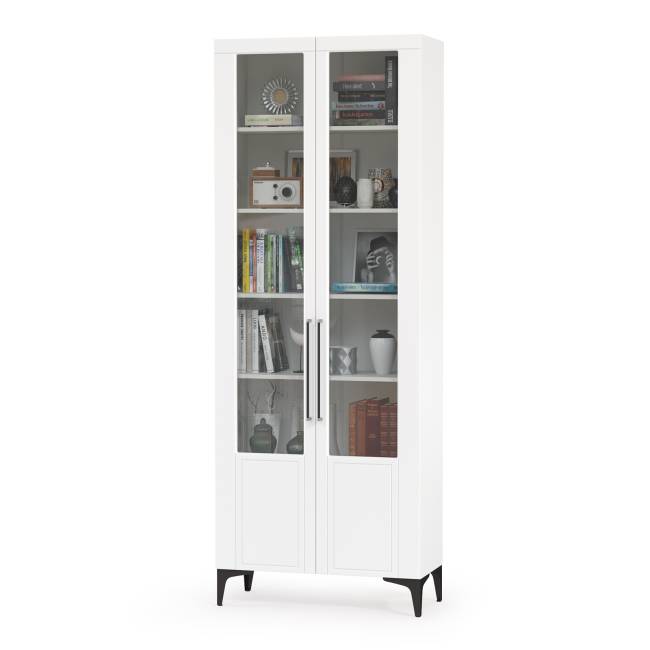 Стенка для гостиной широкая Валенсия № 103 цвет белый шагрень