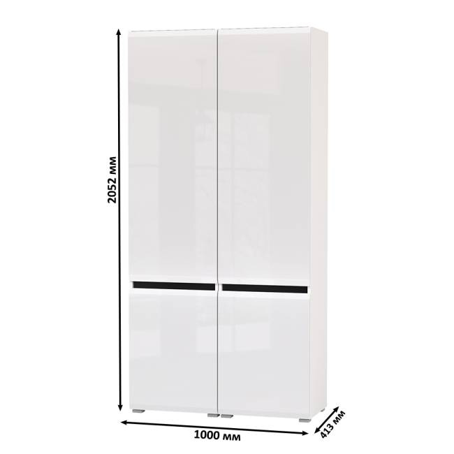 Два пенала с дверками Сидней 13.200 цвет белый/чёрный/МДФ белый глянец Два пенала с дверками Сидней 13.200 цвет белый/чёрный/МДФ белый глянец