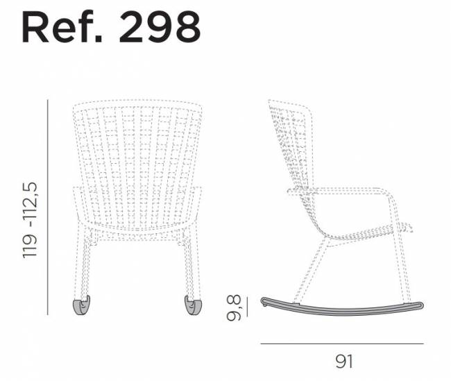 Комплект полозьев для кресла-качалки Kit Folio Rocking тортора 910х97х98 мм Комплект полозьев для кресла-качалки Kit Folio Rocking тортора 910х97х98 мм