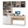 Компьютерный стол со шкафом и полкой со стеклом Бостон цвет дуб эндгрейн элегантный/фасады МДФ милк рикамо софт Компьютерный стол со шкафом и полкой со стеклом Бостон цвет дуб эндгрейн элегантный/фасады МДФ милк рикамо софт