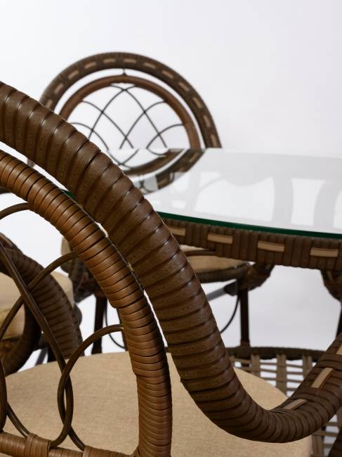 Комплект из искусственного ротанга Java (Ява)-6 (цвет: Орех) Комплект из искусственного ротанга Java (Ява)-6 (цвет: Орех)