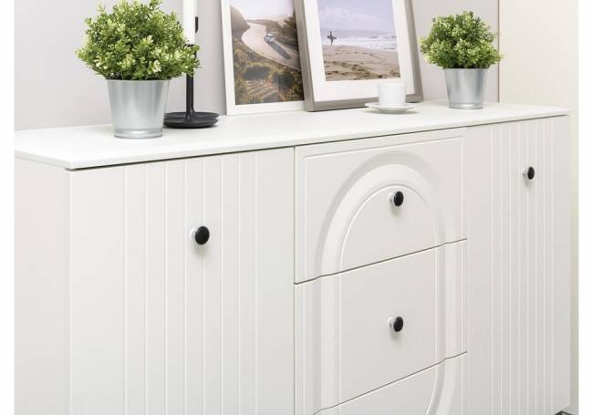 Комод Вестра 13.309 белый pe шагрень / белая шагрень