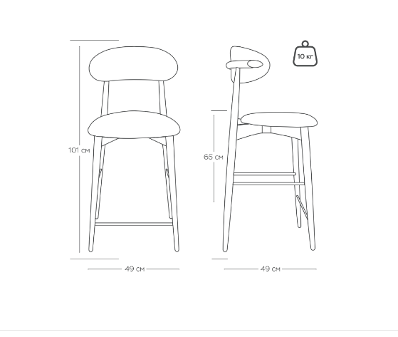 Стул Glory полубарный графит, опора бук коричневый