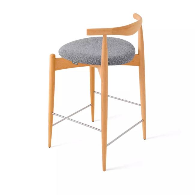 Стул Noble полубарный, массив бука - серый - бук светлый