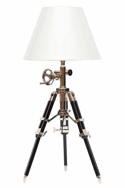 Лампа настольная на треноге Secret De Maison  mod. 44821) латунь/дерево палисандр,  42х42х81см, античная медь/коричневый античная медь/коричневый латунь/дерево палисандр