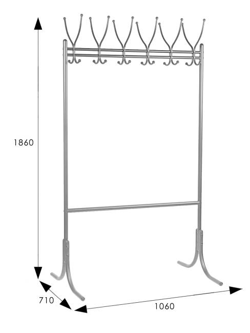 Вешалка напольная на колесах М 11 металлик