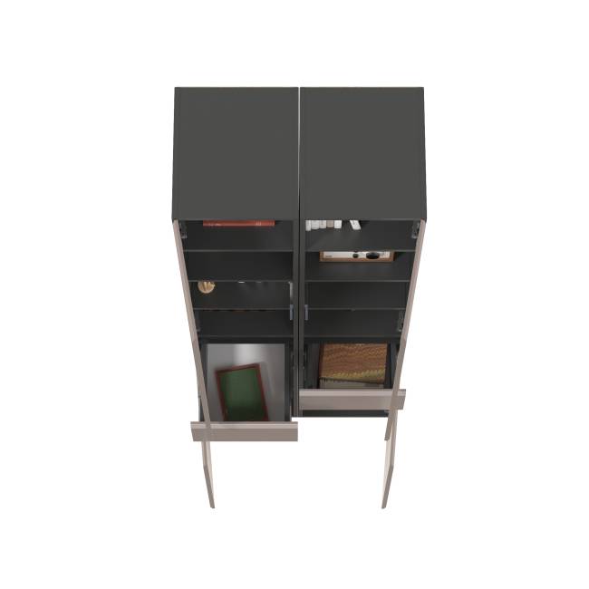 Два пенала с выдвижным ящиком Сидней цвет антрацит/МДФ веллюто капучино Два пенала с выдвижным ящиком Сидней цвет антрацит/МДФ веллюто капучино