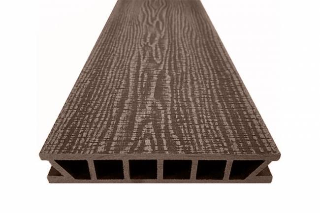 Террасная доска Deckron Woodlike 153*28*6000, коричневый Террасная доска Deckron Woodlike 153*28*6000, коричневый