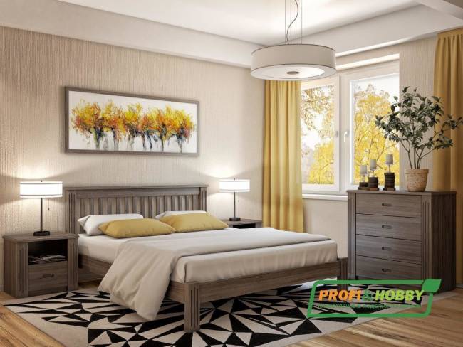 Кровать Rino 900 х 2000 дуб, без покраски