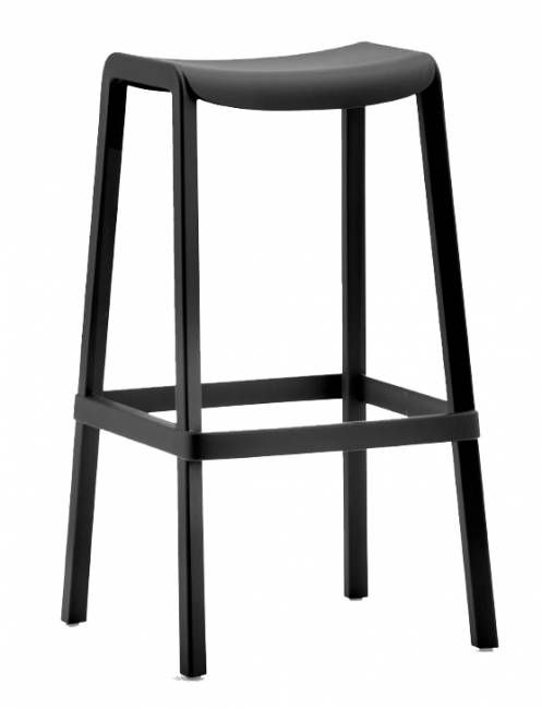Табурет пластиковый барный Dome черный 440х420х760 мм