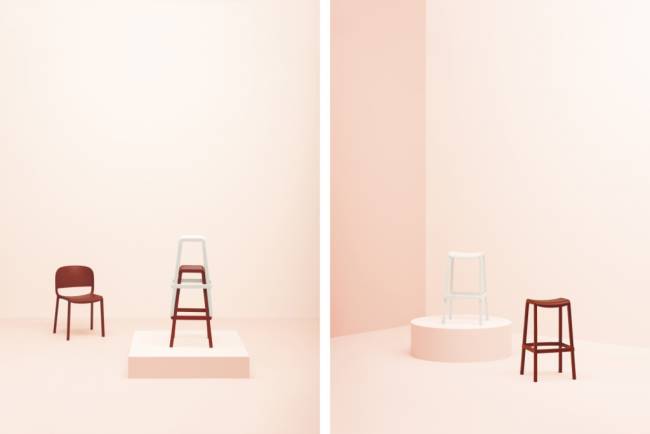 Табурет пластиковый барный Dome черный 440х420х760 мм