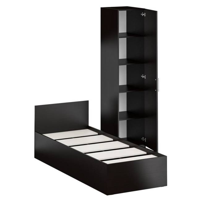 Кровать односпальная 800 с пеналом Стандарт цвет венге Кровать односпальная 800 с пеналом Стандарт цвет венге