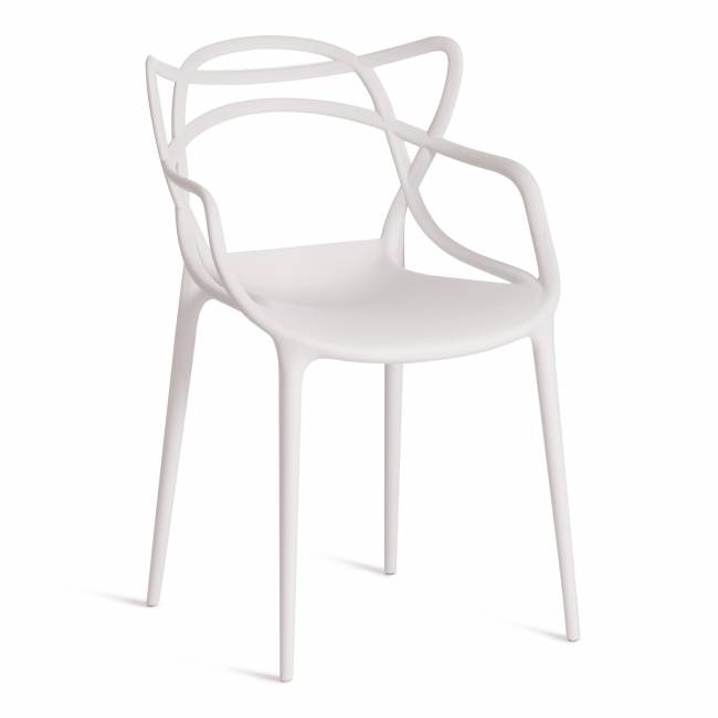 Стул Cat Chair (mod. 028) пластик, 53 x 59 x 82,5 см, белый (White C0057) (Комплект из 2 шт.) белый (White C0057) пластик