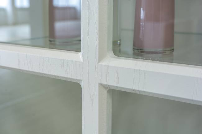 Пенал-витрина Ливерпуль цвет ясень ваниль/белый Пенал-витрина Ливерпуль цвет ясень ваниль/белый