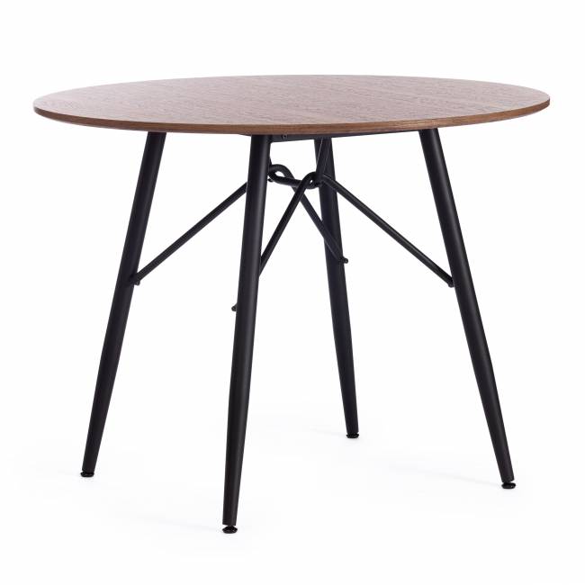 Стол RUSTO (mod. 283) МДФ/металл, D100 х 75 см, Black (Черный) / Walnut (Орех) 10 Black (Черный) / Walnut (Орех) 10 МДФ/металл