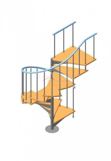 Винтовая лестница ЛЕС-1,8 высота 2925-3150, Серый, Сосна