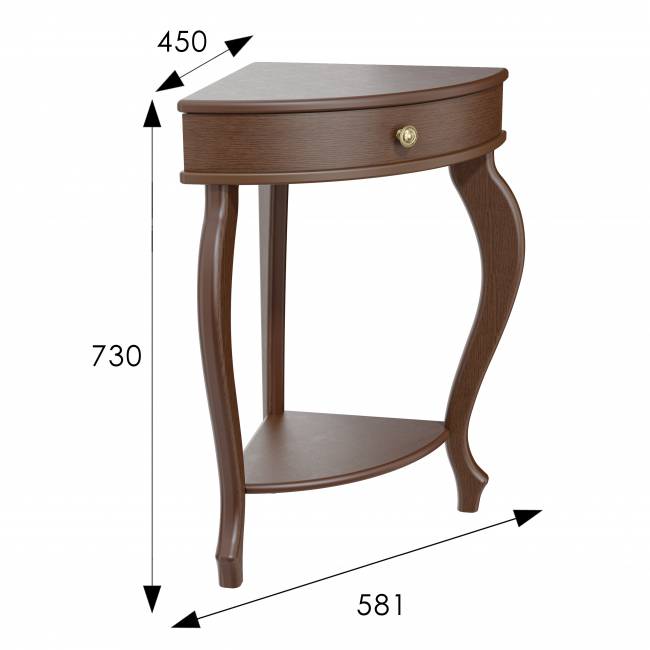 Консоль угловая Элегант орех Л