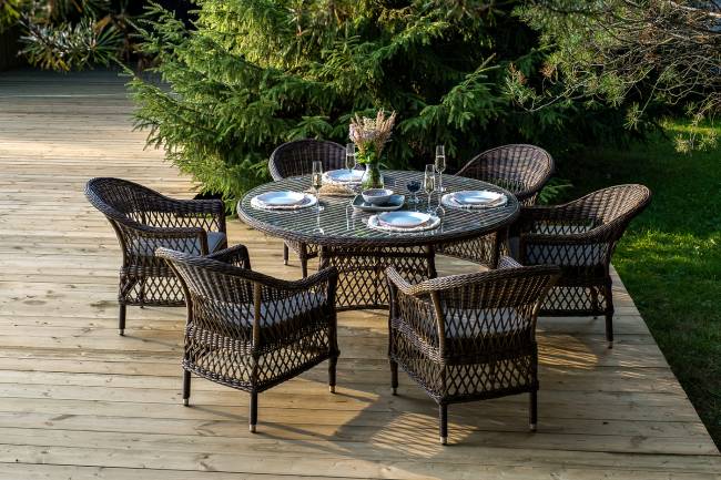 "Эспрессо - 150 S" обеденная группа плетеная, цвет коричневый