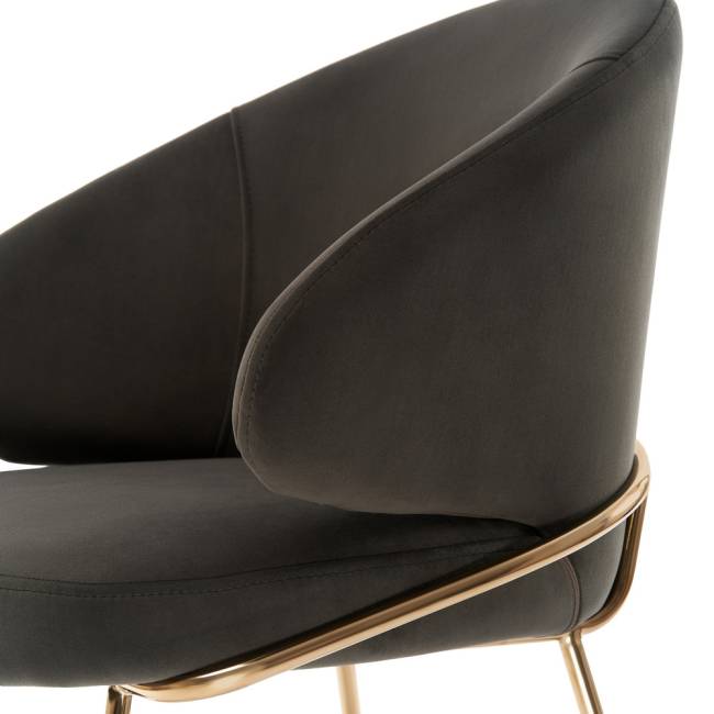 Стул-полукресло Emil графит с золотыми ножками