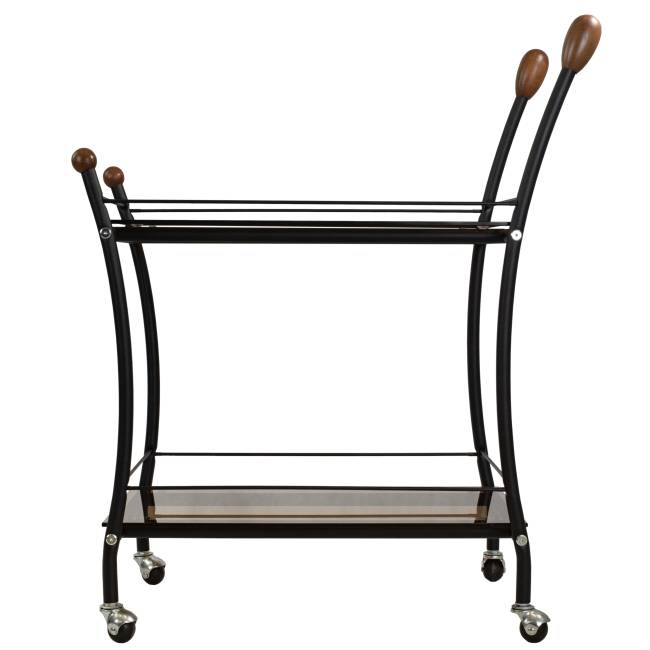 Стол сервировочный Поло чёрный/тонированное стекло