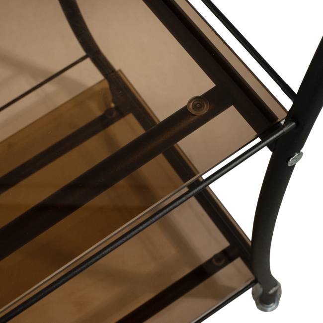 Стол сервировочный Поло чёрный/тонированное стекло