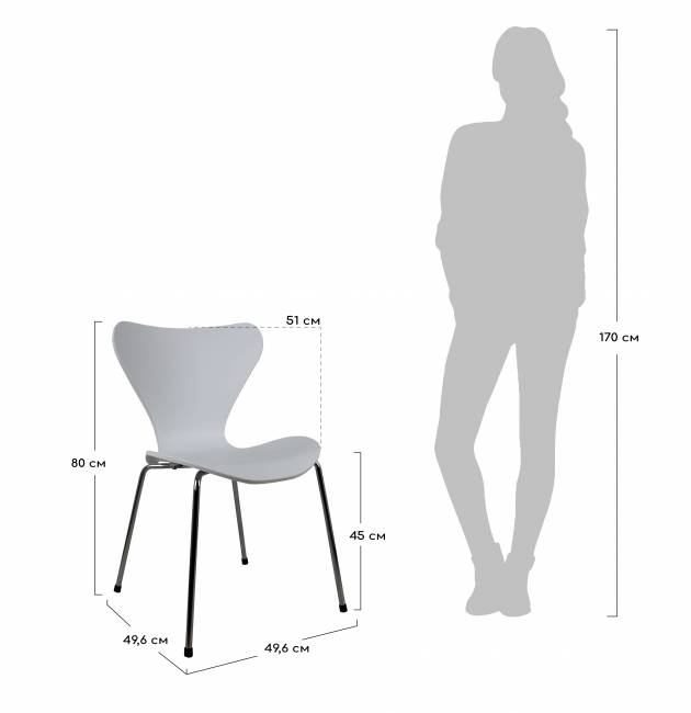 Стул Seven Style белый с хромированными ножками Стул Seven Style белый с хромированными ножками