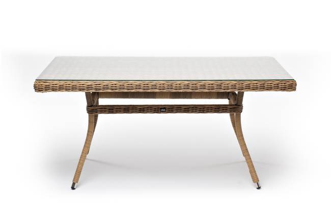 "Латте" плетеный стол из искусственного ротанга 140х80см, цвет соломенный