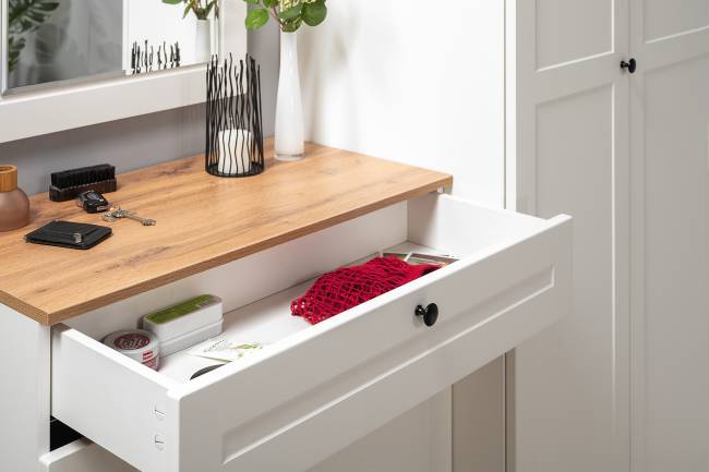 Стенка в прихожую Остин № 58 цвет белый шагрень/дуб крафт золотой Стенка в прихожую Остин № 58 цвет белый шагрень/дуб крафт золотой