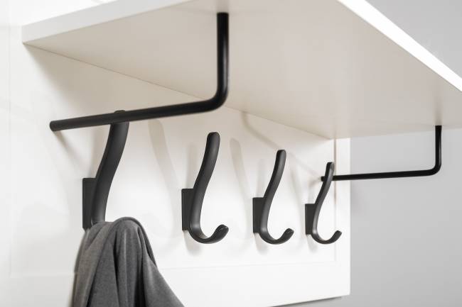 Стенка в прихожую Остин № 58 цвет белый шагрень/дуб крафт золотой Стенка в прихожую Остин № 58 цвет белый шагрень/дуб крафт золотой