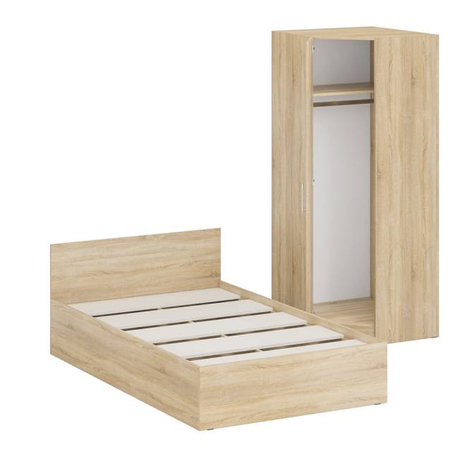 Кровать односпальная 1200 с угловым шкафом Стандарт цвет дуб сонома