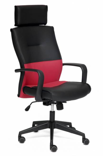 Кресло офисное «Модерн-1» (Modern-1 Red) (Чёрно-красная искусственная кожа)