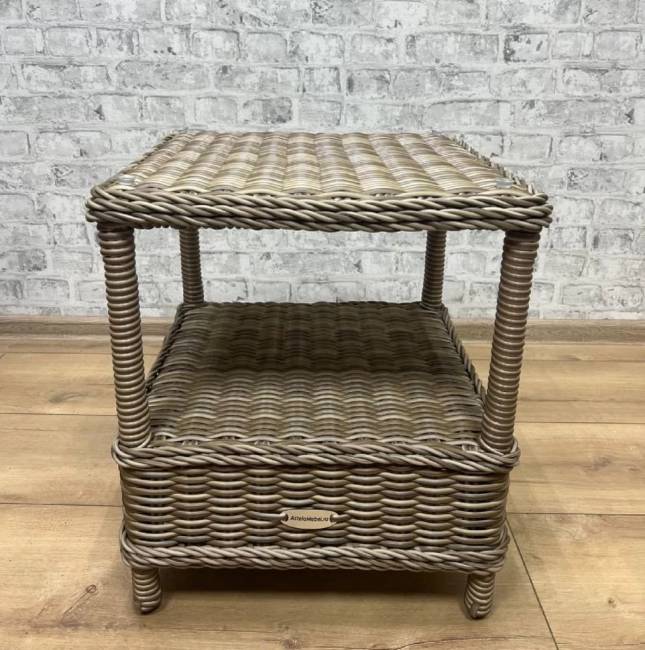 Столик журнальный из искусственного ротанга "BURSA", бежево-коричневый