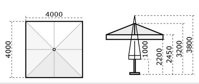 Зонт профессиональный телескопический 4х4 м Capri Dark антрацит, слоновая кость 4000х4000 мм Зонт профессиональный телескопический 4х4 м Capri Dark антрацит, слоновая кость 4000х4000 мм