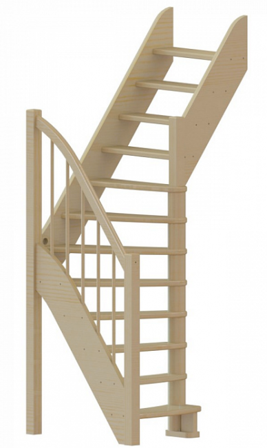 Деревянная лестница ЛС-91м+1 ступень сверху