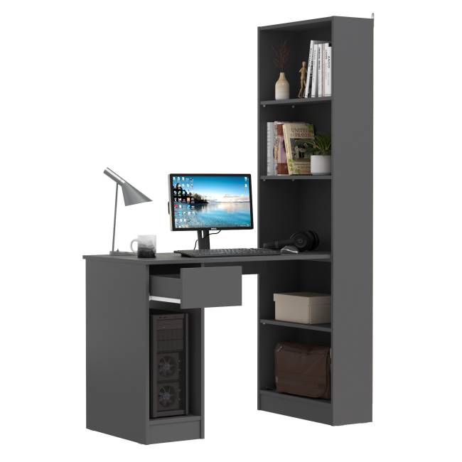 Стол компьютерный со шкафом комбинированным Лайт 10.01 цвет тёмно-серый Стол компьютерный со шкафом комбинированным Лайт 10.01 цвет тёмно-серый