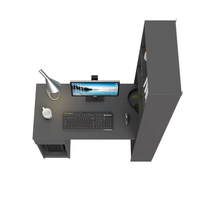 Стол компьютерный со шкафом комбинированным Лайт 10.01 цвет тёмно-серый Стол компьютерный со шкафом комбинированным Лайт 10.01 цвет тёмно-серый