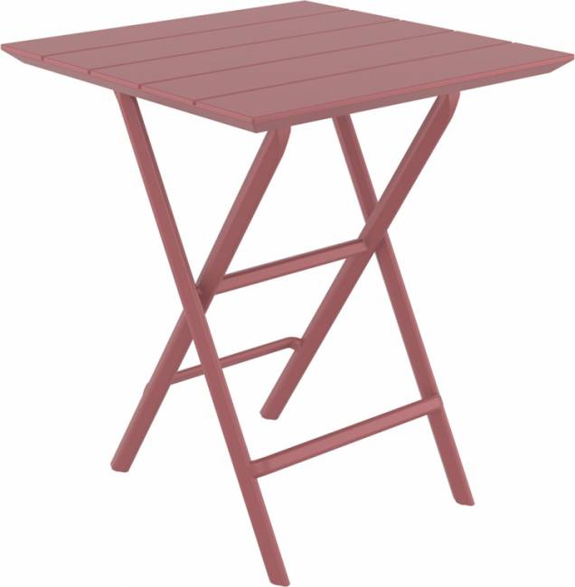 Стол пластиковый складной Helen Folding Table 60 марсала 600х600х740 мм