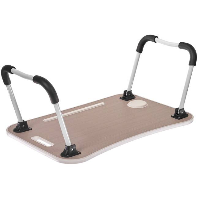 Стол складной с подстаканником «ЛАЙТ», 59,5x39,5x26,4см, мдф, металл, св. дерево, белый Стол складной с подстаканником «ЛАЙТ», 59,5x39,5x26,4см, мдф, металл, св. дерево, белый