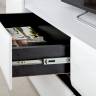 Две ТВ тумбы Сидней с полками цвет белый/чёрный/фасады МДФ белый глянец