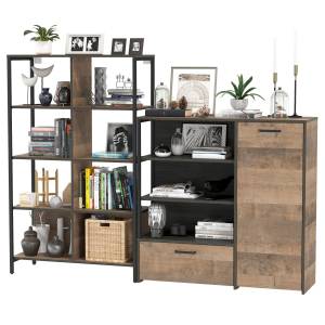 Стеллаж 13.151.02 с комодом с ящиком и дверкой Трувор цвет дуб гранж песочный/интра