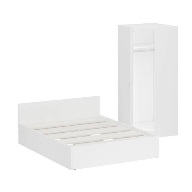 Кровать белая двуспальная 1600 с угловым шкафом Стандарт цвет белый