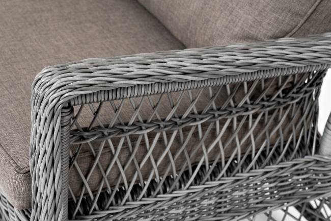 "Гранд Латте" диван трехместный из искусственного ротанга, цвет графит