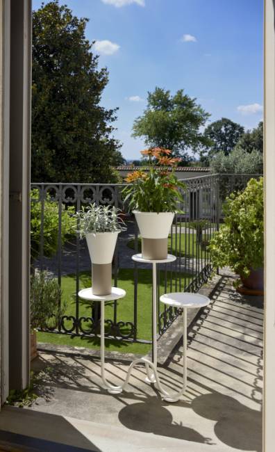 Ваза для цветов Mimosa лен, тортора Ø245х250 мм